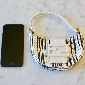 Fendi Python Baguette Evening Bag